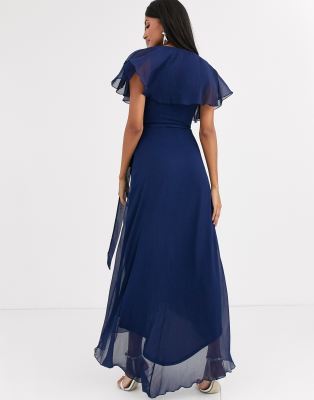 Cape back dipped hem maxi dress on sale