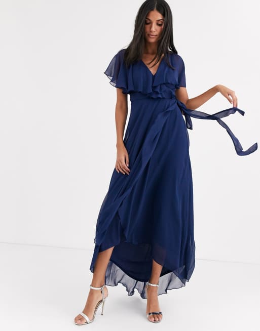 Asos design cape back cheap dipped hem maxi dress