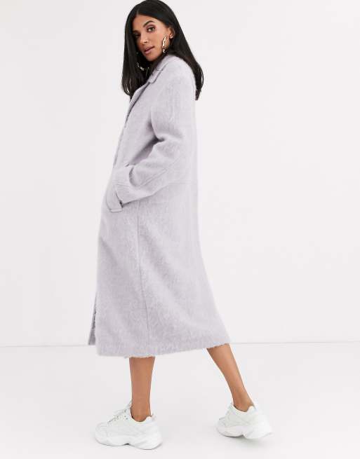 Asos Design Tall Cappotto Appariscente Lilla Con Bottoni Asos
