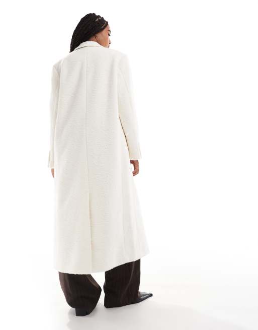 ASOS DESIGN Tall - Cappotto dad comodo crema bouclé, 2 di 4