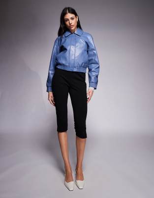 ASOS Tall ASOS DESIGN Tall capri trousers with side split in black