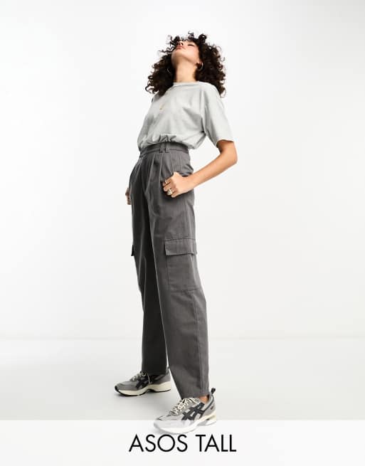 Tall best sale grey trousers