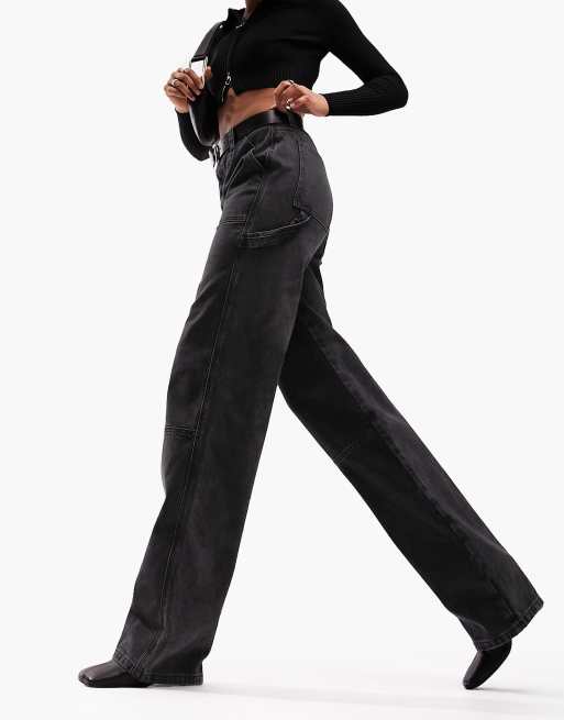 Women's Tall Straight Leg Mid Rise Cargo Jean