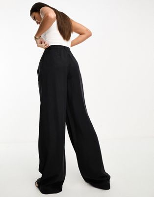ASOS DESIGN Tall casual wide leg pants in beige