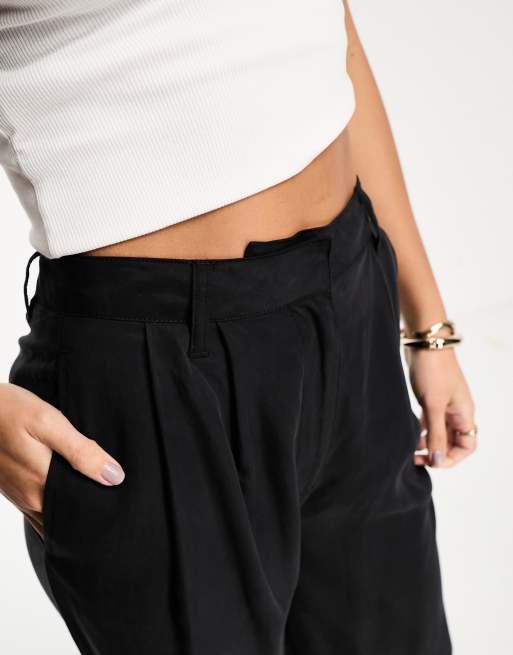 ASOS DESIGN Tall formal wide leg pants in black