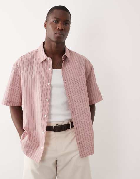 ASOS DESIGN Tall - Chemise oversize à rayures - Rose - view 1