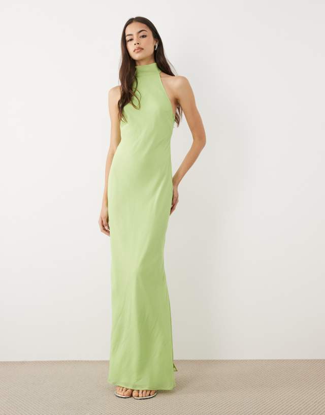 ASOS - Chiffon High Neck Midi Dress - Women - Polyester - 16 US
