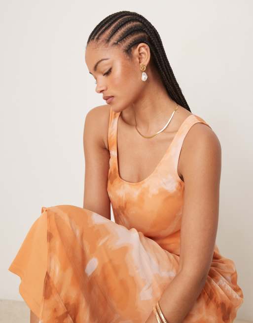 sachin and babi light blue dress Plus Size Tie Dye Rose Chiffon Midi Dress (EXTRA BIG SIZE)  Pluspreorder