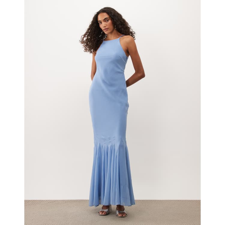 asos blue chiffon dress - Maxi - Women - Polyester - 0 US Size:UK6 The ASOS DESIGN chiffon Material:Tulle Baby And Toddler Girls