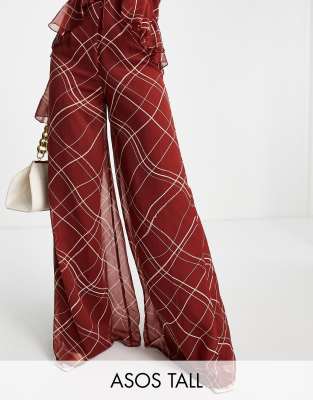ASOS DESIGN Tall chiffon wide leg 