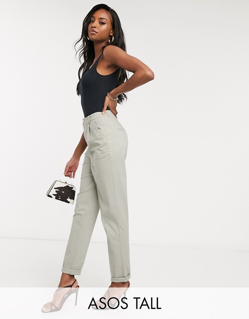 ASOS DESIGN Tall chino trousers in sage