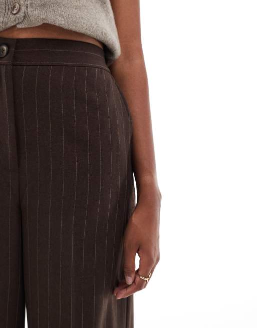 ASOS DESIGN Tall - Chokoladebrune og skræddersyede dad-bukser med brede ben, 4 af 5