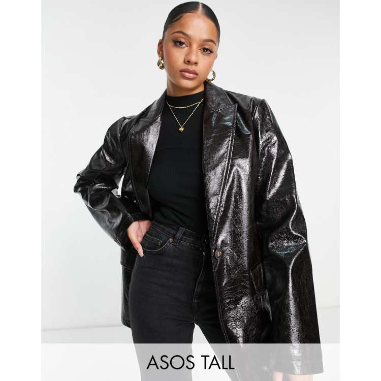 Asos tall hot sale leather jacket