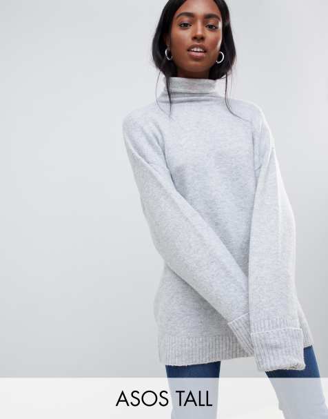 ASOS DESIGN Tall chunky jumper in oversize with high neck