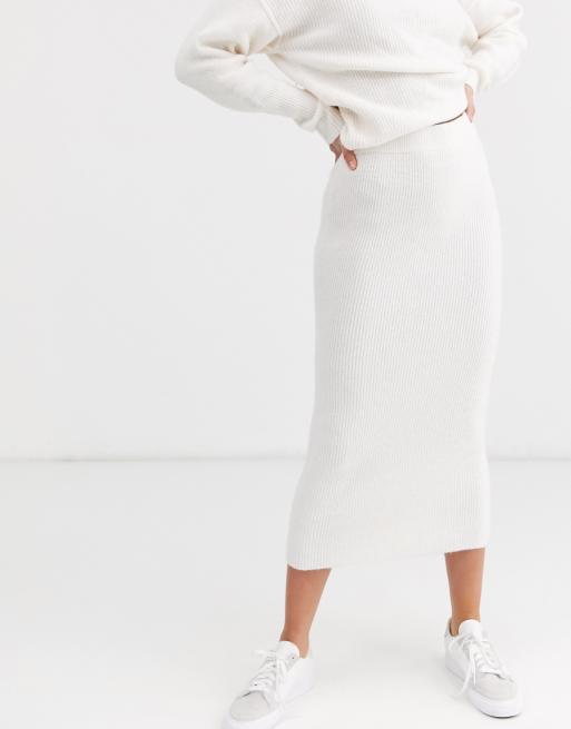 ASOS DESIGN Tall chunky ribbed midi skirt in