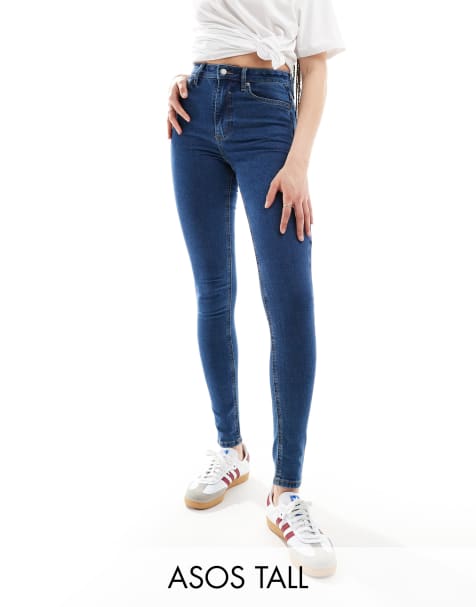 ASOS DESIGN Tall skinny jeans in dark blue 