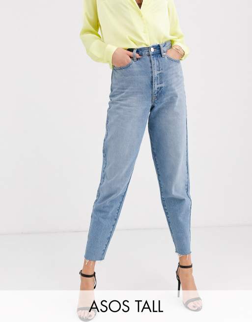 ASOS DESIGN Tall – Ciemnoniebieskie jeansy typu boyfriend z nogawkami o balonowym kroju