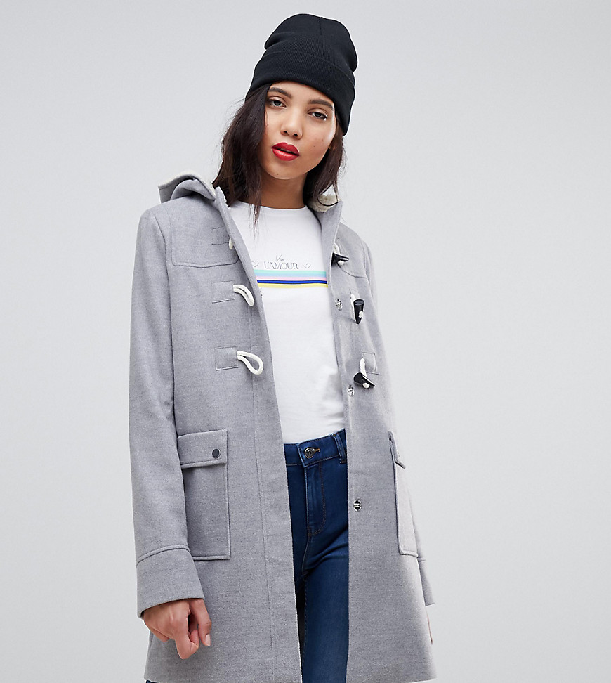 ASOS DESIGN Tall classic duffle with pocket detail-Gray