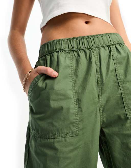 ASOS DESIGN Tall clean pull on cargo trouser in khaki, 2 of 4