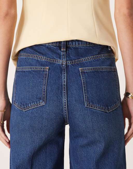 ASOS DESIGN Tall clean wide leg jeans with front pockets in dark wash