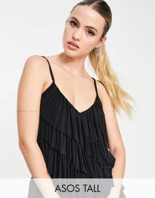 ASOS DESIGN strappy bra top in black