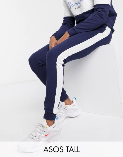 Blue and store white striped joggers