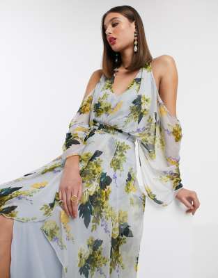 asos cold shoulder maxi dress