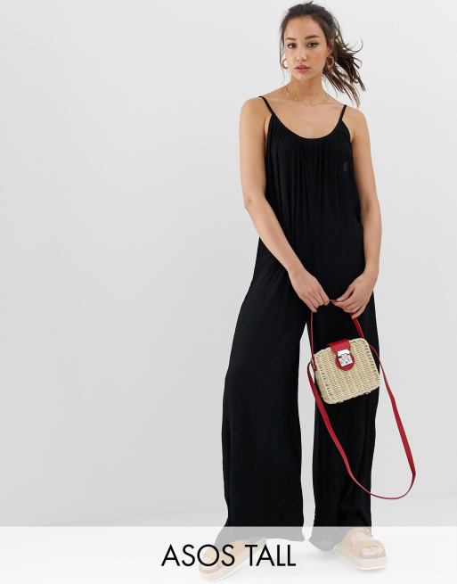 ASOS DESIGN Tall - Combinaison décolletée dans le dos à effet froissé