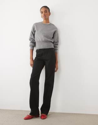 Asos Tall Asos Design Tall Comfort Stretch Straight Leg Jean In Black