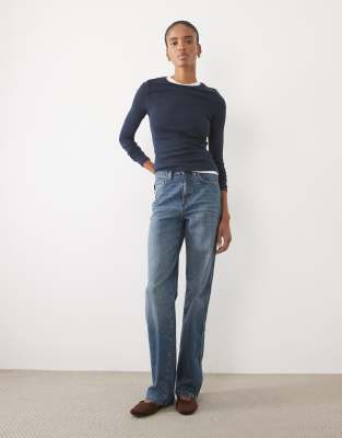 Asos Tall Asos Design Tall Comfort Stretch Straight Leg Jean In Blue