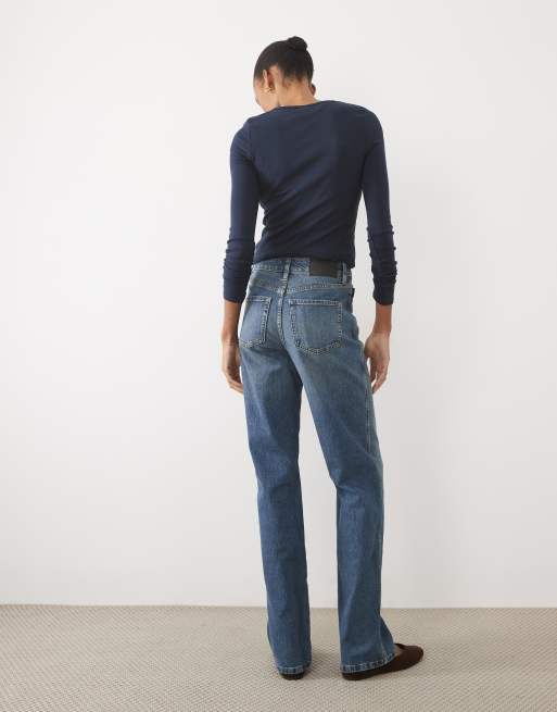 ASOS DESIGN Tall comfort stretch straight leg jean in dark vintage wash, 3 of 5