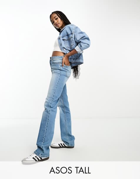 ASOS DESIGN Tall comfort stretch straight leg jean in mid blue - view 1