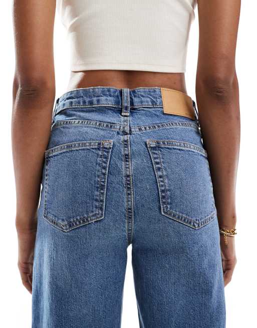 ASOS DESIGN Tall comfort stretch straight leg jeans in authentic mid blue