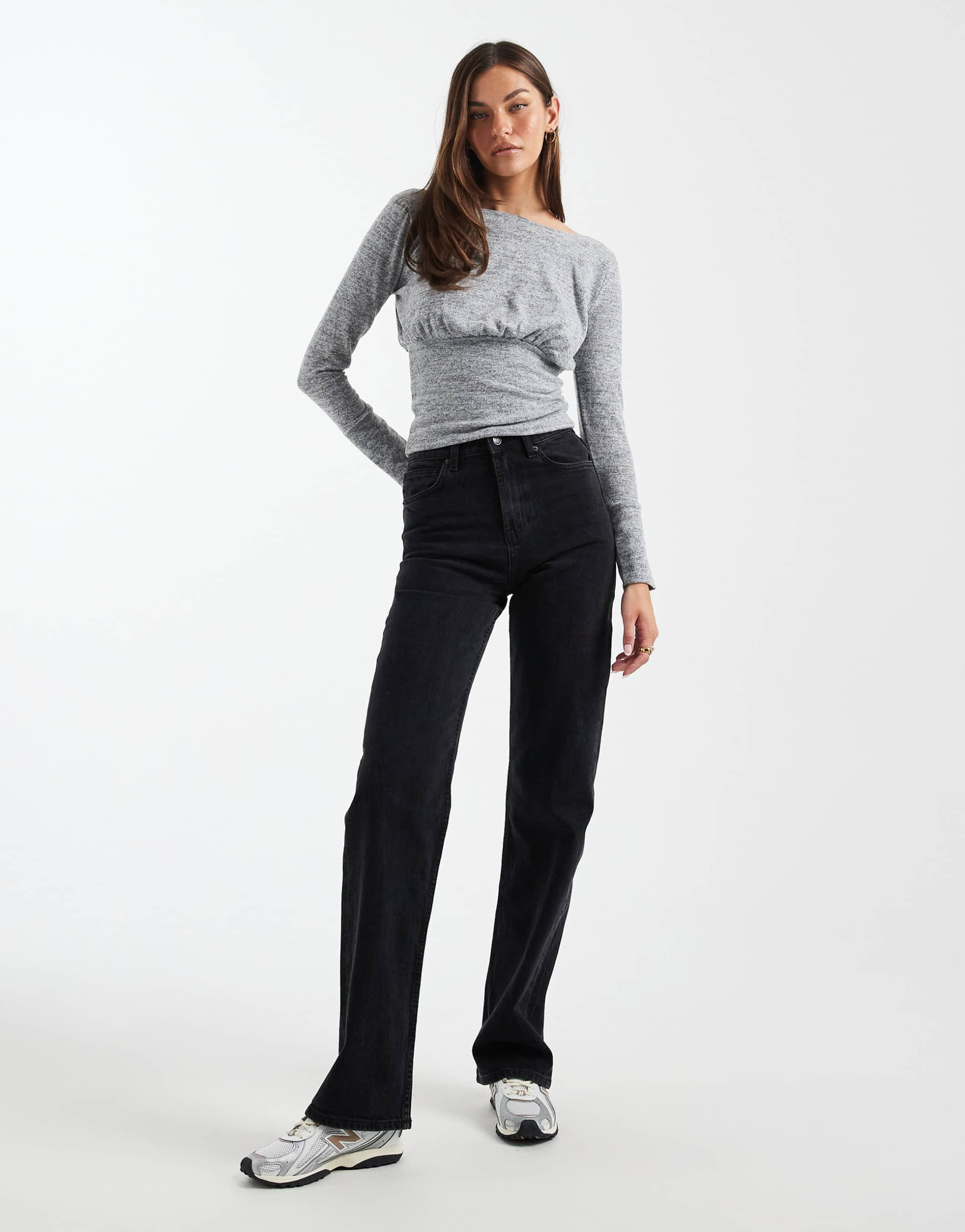 asos design tall comfort stretch straight leg jeans in black