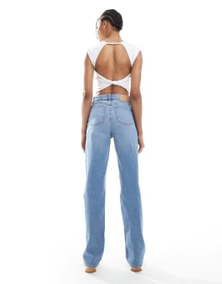 Asos Tall Asos Design Tall Comfort Stretch Straight Leg Jeans In Blue