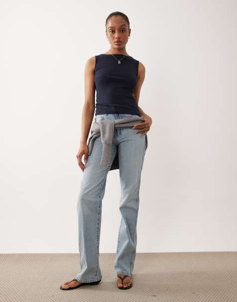 ASOS DESIGN Tall comfort stretch straight leg jeans in lightwash - view 1
