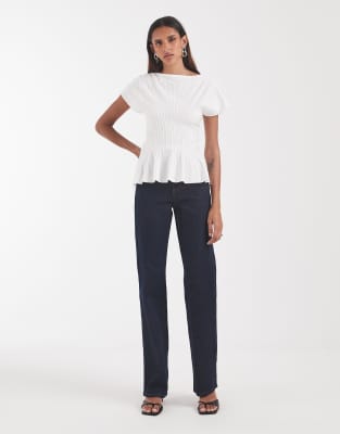 Asos Tall Asos Design Tall Comfort Stretch Straight Leg Jeans In Navy