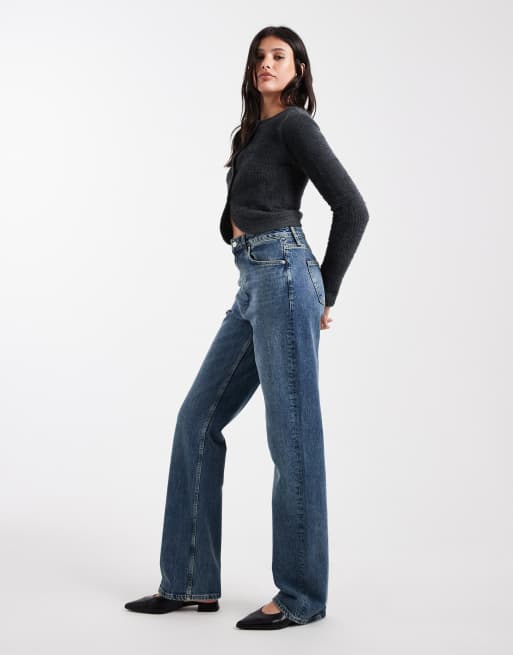 ASOS DESIGN Tall comfort stretch straight leg jeans in vintage wash, 3 of 5