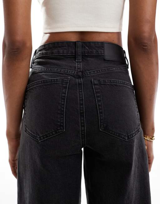 ASOS DESIGN Tall comfort stretch straight leg jeans in washed black, 4 of 5