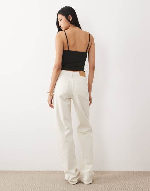 ASOS DESIGN Tall comfort stretch straight leg jeans in white, 3 of 5