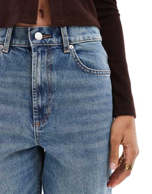 ASOS DESIGN Tall - Comfortabele stretchjeans met rechte pijpen in middenblauw, 3 van 5