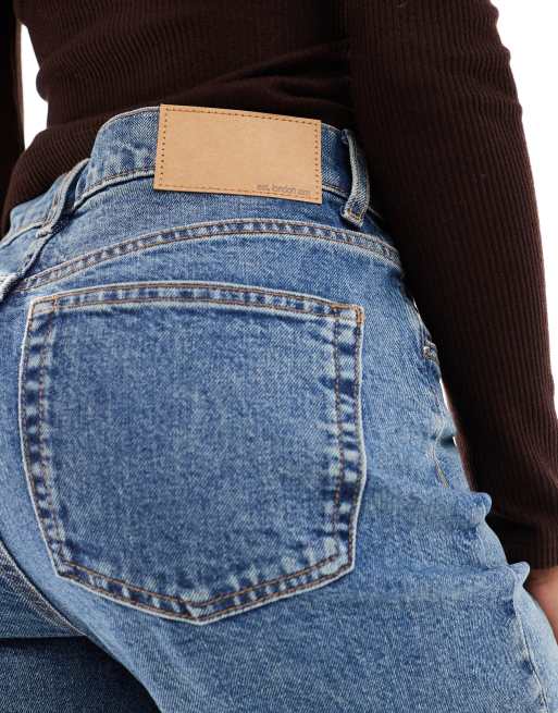 ASOS DESIGN Tall - Comfortabele stretchjeans met rechte pijpen in middenblauw, 5 van 5