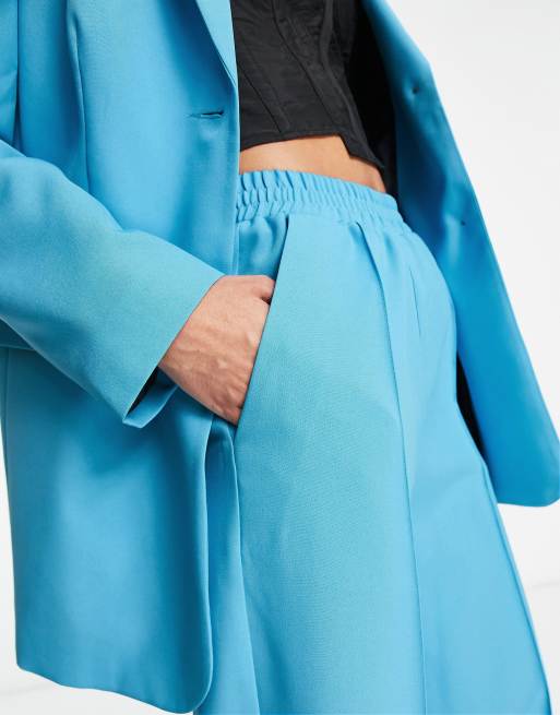 ASOS DESIGN Tall commuter suit trouser in turquoise, 3 of 4