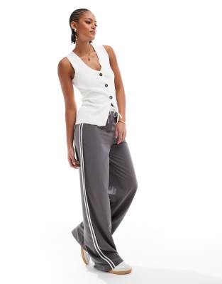 ASOS DESIGN Tall contrast panel pants in gray