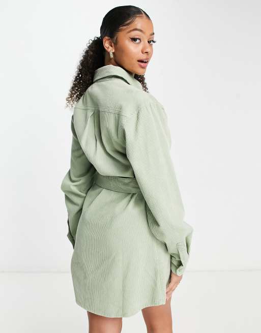 Asos green sales shirt dress