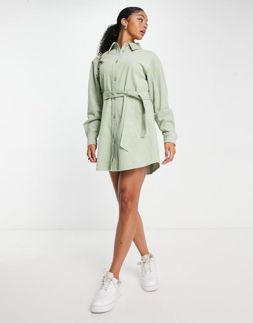 Women's Tall Shirt Dress Sage Green