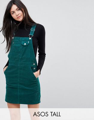 ASOS DESIGN Tall cord overall dress in 