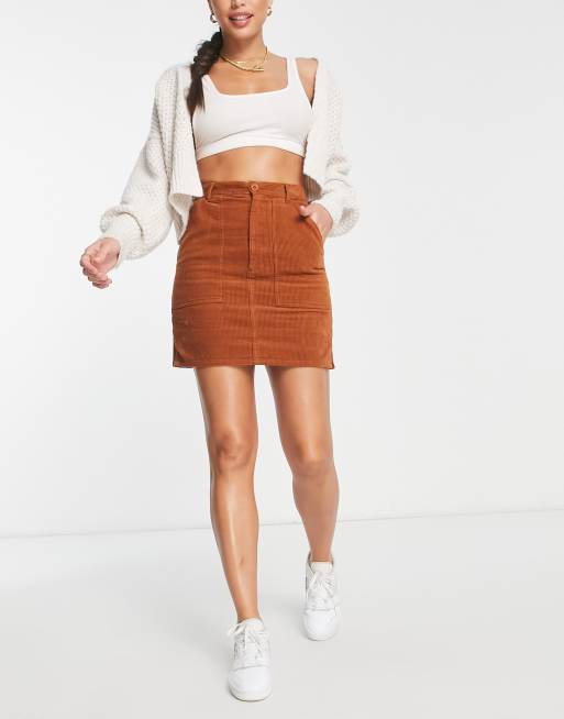 Asos brown hotsell corduroy skirt