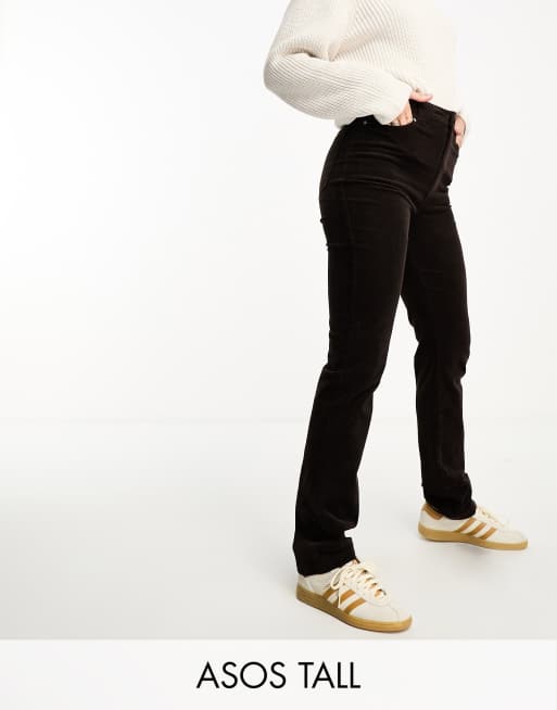 ASOS DESIGN Tall cord slim trouser in chocolate