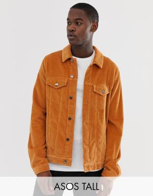 ASOS DESIGN Tall cord western jacket in mustard | ASOS